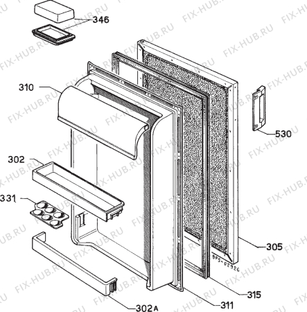 Взрыв-схема холодильника Zanussi ZF16/12 - Схема узла Door 003